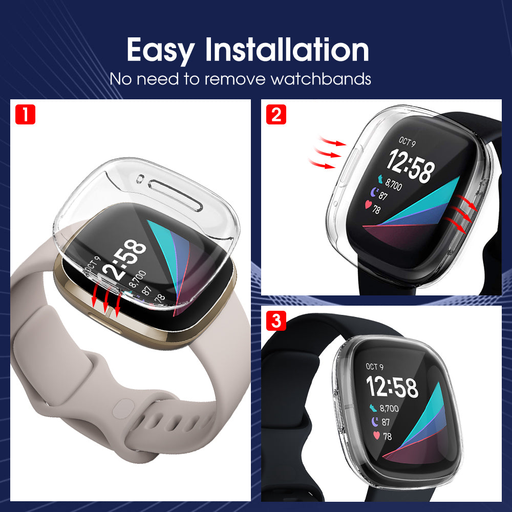 Fitbit Versa 3 Clear Silicone TPU Protection Case - Eastlakes Electronics